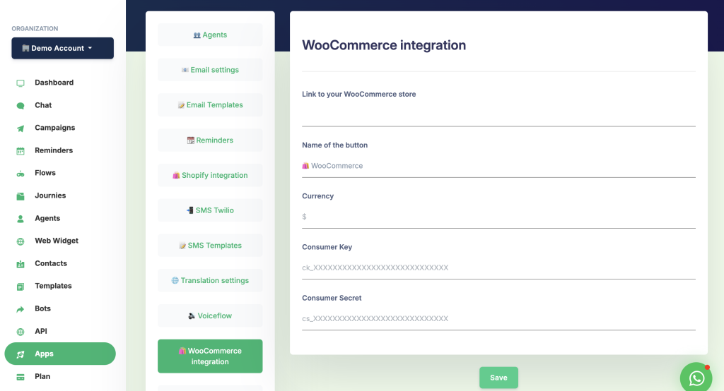 wooCommerce integration